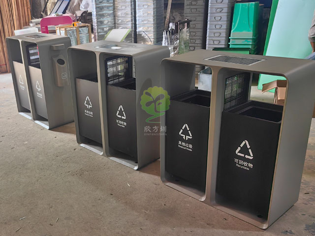 太陽(yáng)能滅蚊燈垃圾桶智慧城市戶外滅蚊不銹鋼果皮箱