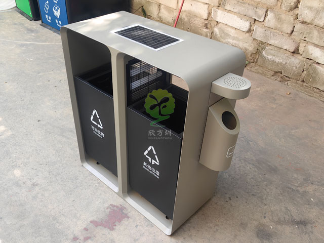 太陽(yáng)能滅蚊燈垃圾桶智慧城市戶外滅蚊不銹鋼果皮箱